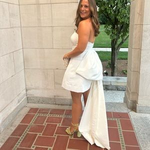 Sachin & Babi Grace Strapless Back-Bow Mini Dress